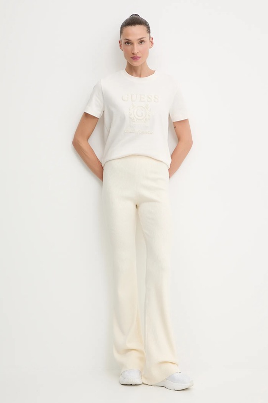 Хлопковая футболка Guess MENA V5BI07.K8FQ4 бежевый NC25