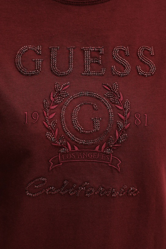 Хлопковая футболка Guess MENA V5BI07.K8FQ4 бордо