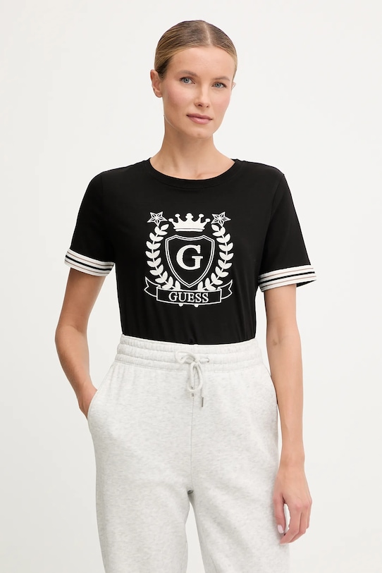 Guess tricou MURIEL imprimeu negru V5BI08.J1314