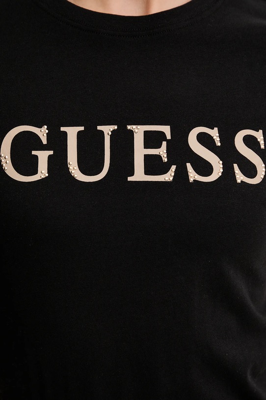 Guess t-shirt bawełniany CLELIA V5BI10.I3Z14 czarny