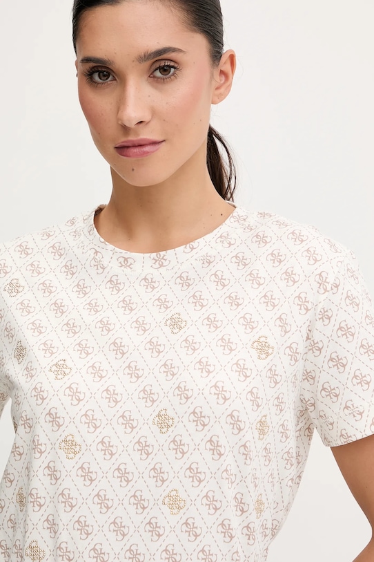 Guess t-shirt bawełniany RHOMBUS beżowy V5BI14.I3Z14