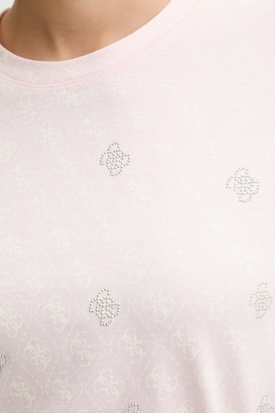 Guess t-shirt bawełniany RHOMBUS V5BI14.I3Z14 różowy