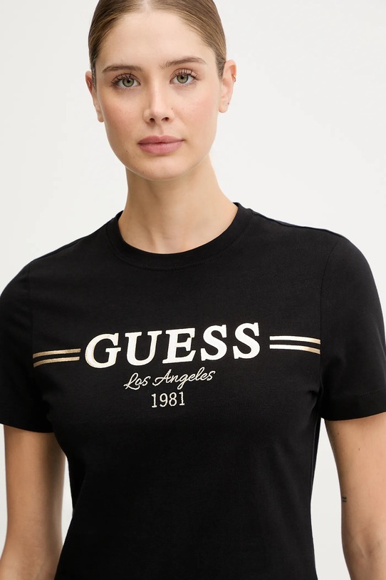 Хлопковая футболка Guess BIBIA чёрный V5BI15.KA260