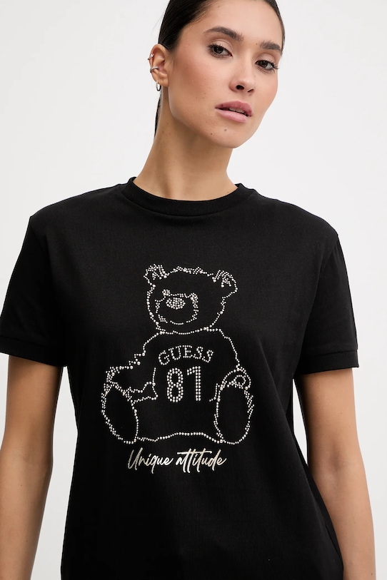 Guess t-shirt bawełniany czarny V5BI16.K8FQ4