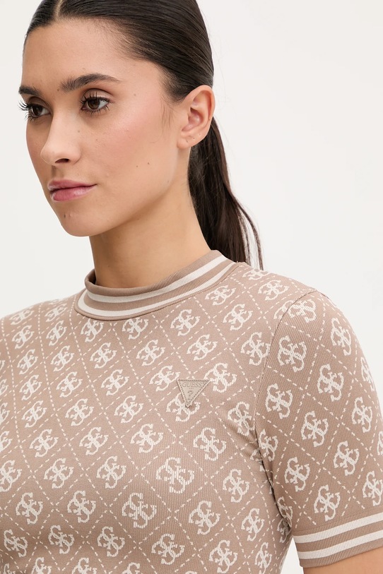 Μπλουζάκι Guess RHOMBUS μπεζ V5BP07.K2000