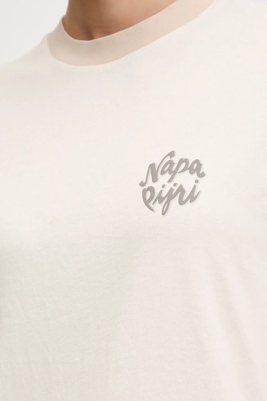 Bombažna kratka majica Napapijri S-Fedaia NP0A88XON1J1 krem