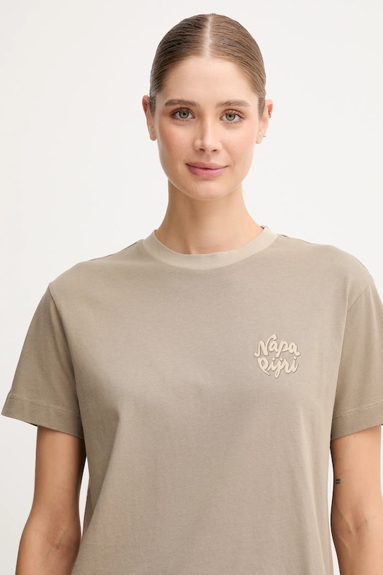 Bombažna kratka majica Napapijri S-Fedaia bež NP0A88XON1T1