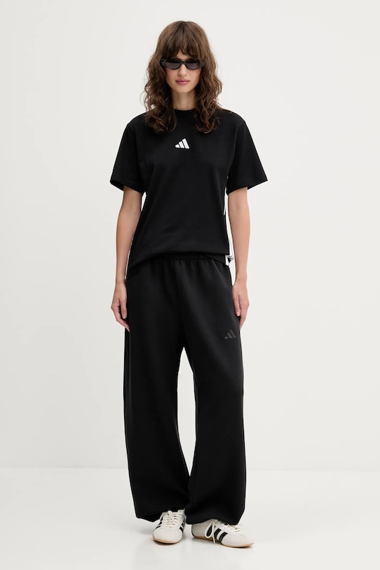 adidas tricou din bumbac Essentials JD0846 negru AW25