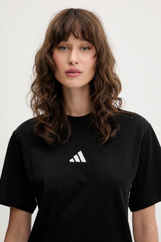 Хлопковая футболка adidas Essentials чёрный JD0846