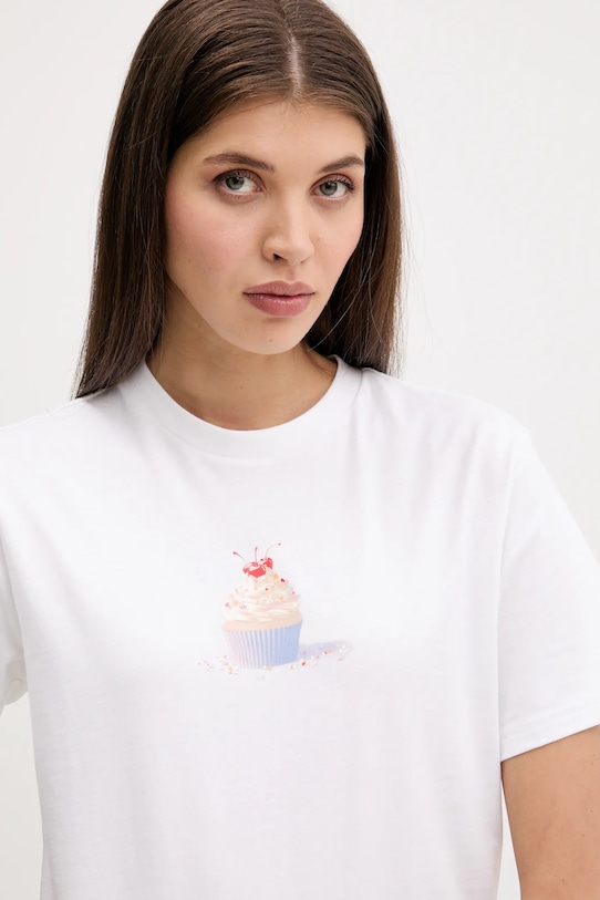 Памучна тениска adidas Coquette бял JL7489