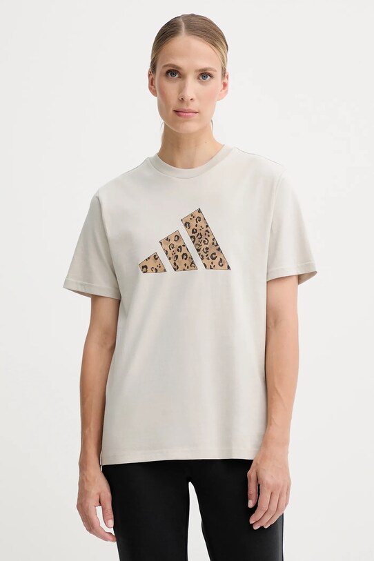 adidas t-shirt bawełniany nadruk szary JM4423