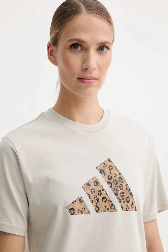 Памучна тениска adidas сив JM4423