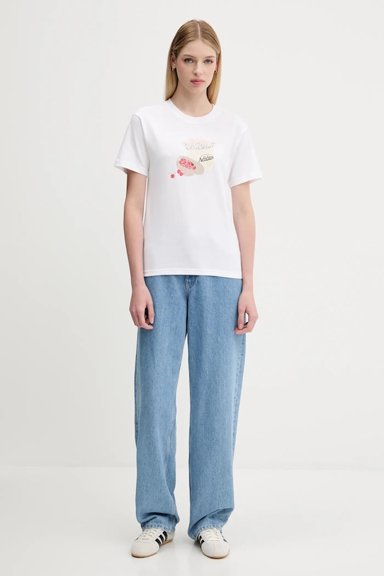 adidas tricou din bumbac Farmers Market Graphic JN2543 alb AW25