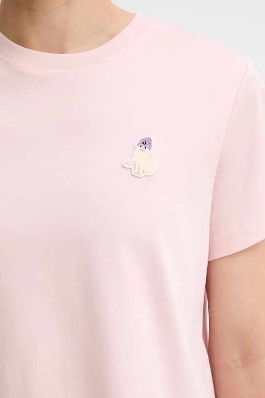 Bavlněné tričko adidas Cat JV8514 růžová