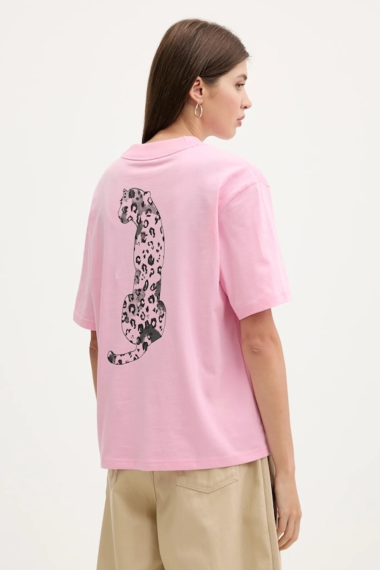 Bavlnené tričko adidas Animal relaxed ružová JV8532