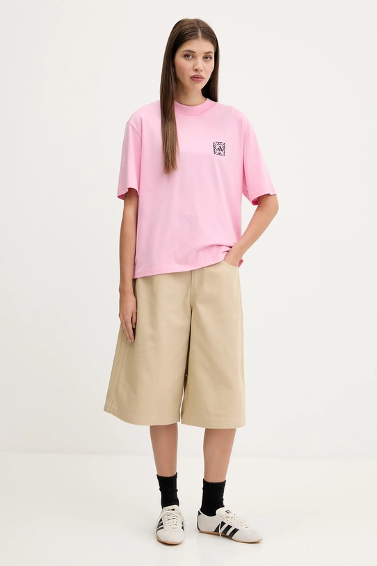 Bavlnené tričko adidas Animal JV8532 ružová AW25