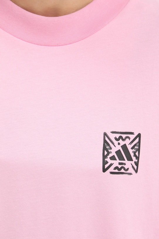 Bavlnené tričko adidas Animal ružová JV8532