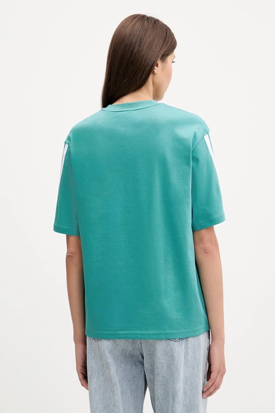 Îmbrăcăminte adidas tricou din bumbac 3-Stripes JX7626 turcoaz