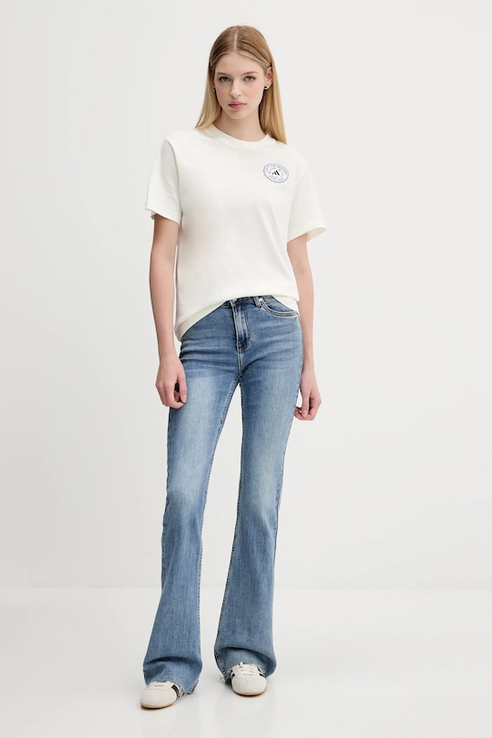 adidas tricou din bumbac FARMMKT KB2485 bej AW25