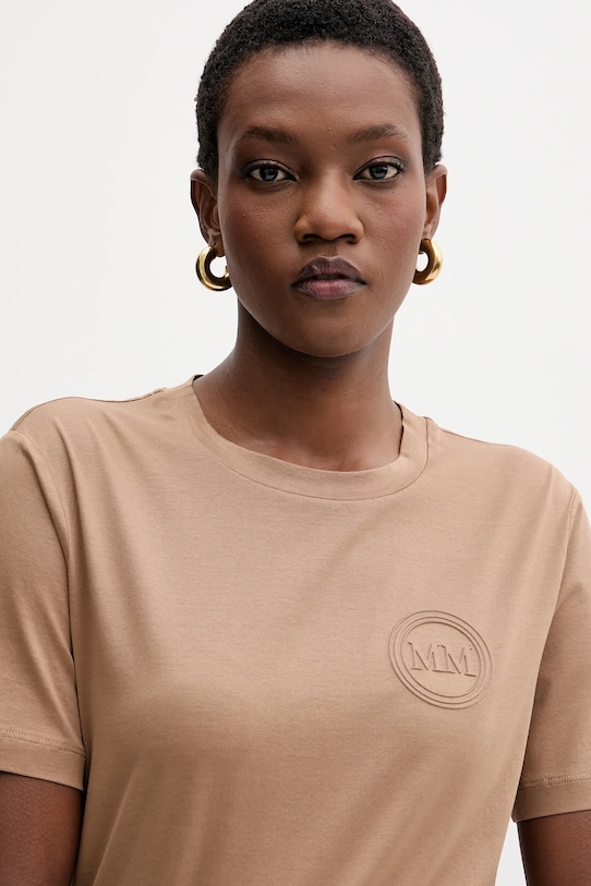 MM t-shirt bawełniany GATTONI brązowy 2526946058600