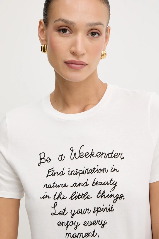 Weekend Max Mara t-shirt bawełniany ARA biały 2525976041600