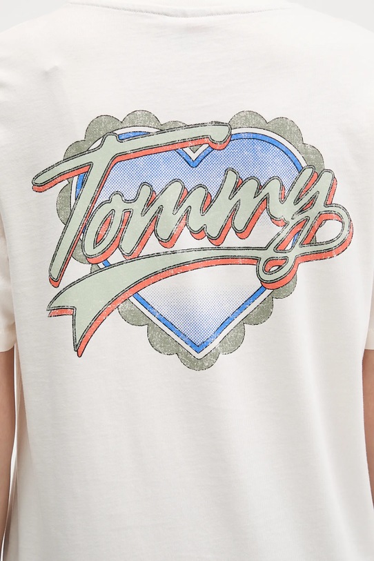 Βαμβακερό μπλουζάκι Tommy Jeans DW0DW21524 μπεζ