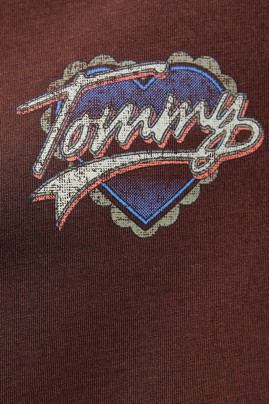Bavlněné tričko Tommy Jeans DW0DW21524 hnědá