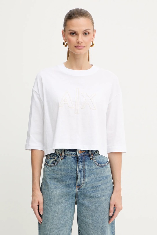 Armani Exchange t-shirt bawełniany nadruk biały XW001080.AF10356