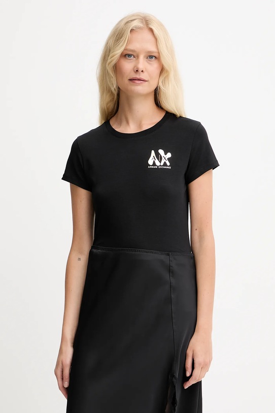 Armani Exchange t-shirt z elastanem czarny XW001347.AF17173
