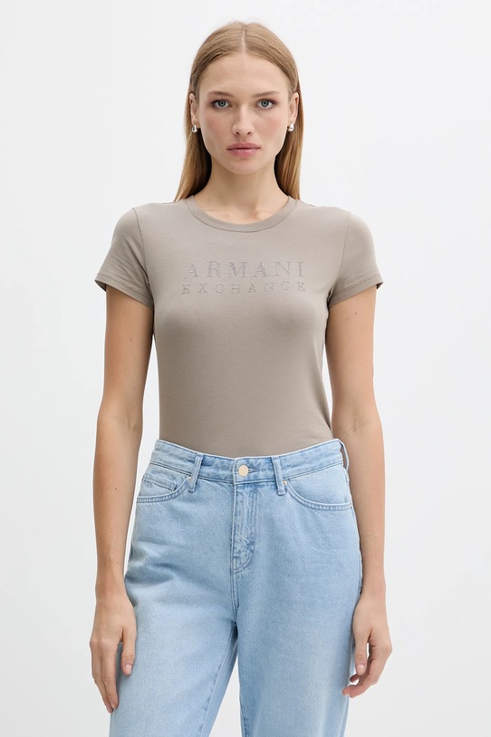 Armani Exchange t-shirt aplikacja zielony XW001349.AF17173