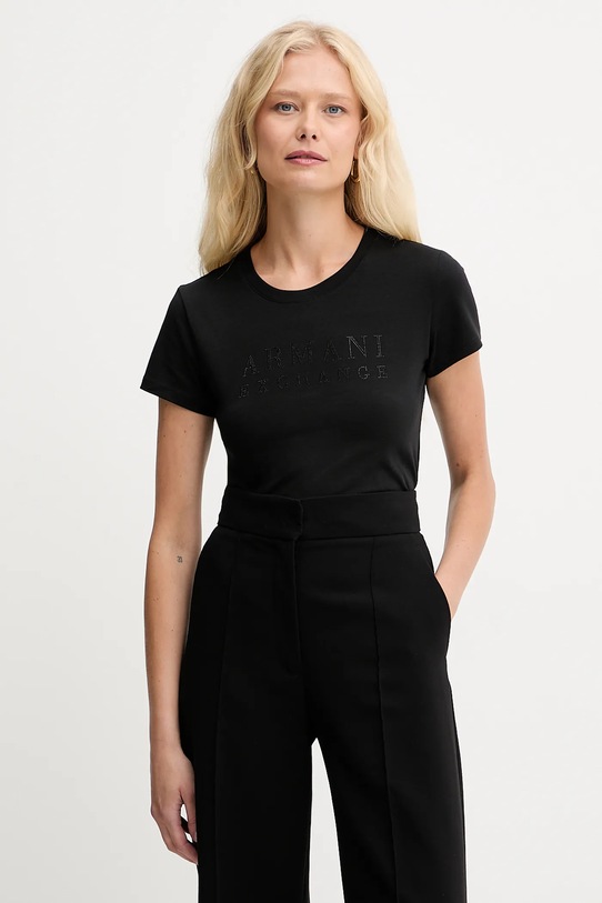 Armani Exchange t-shirt aplikacja czarny XW001349.AF17173