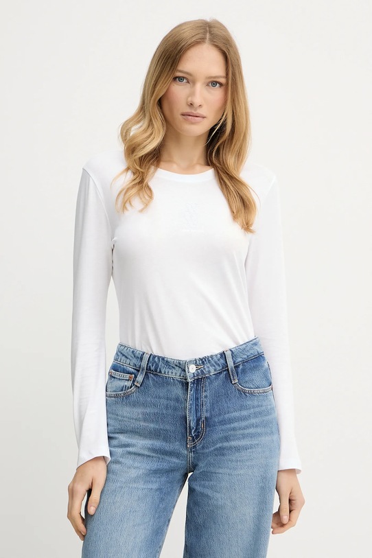 Armani Exchange longsleeve bawełniany regular biały XW001350.AF17172