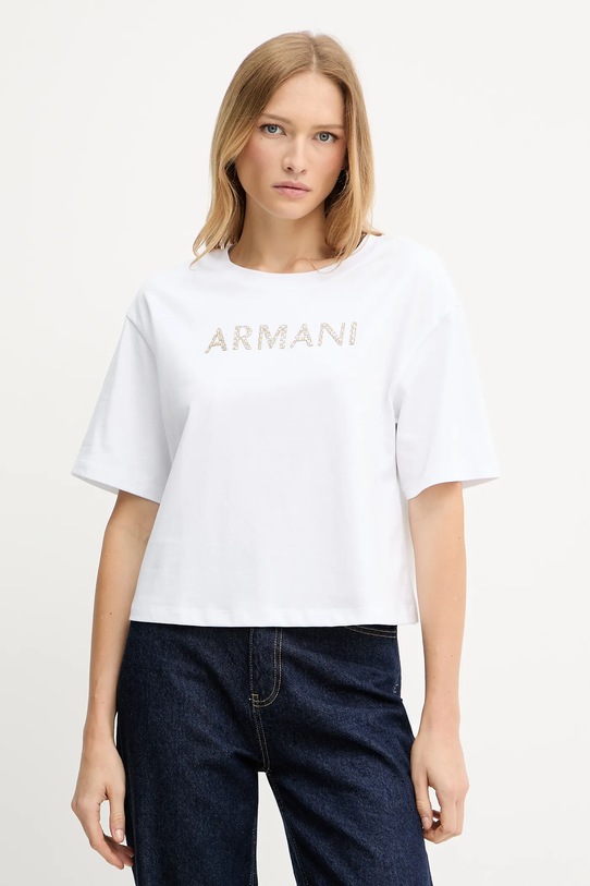 Armani Exchange t-shirt bawełniany aplikacja biały XW001364.AF15085