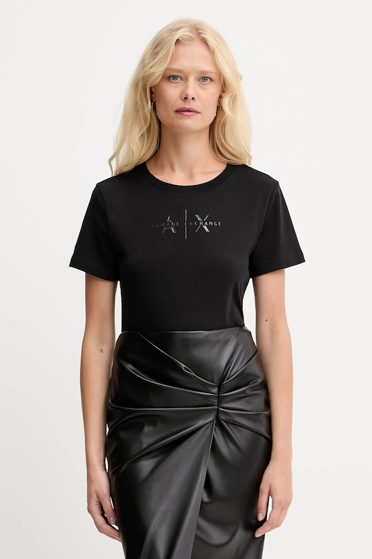 Armani Exchange t-shirt in cotone regolare nero XW001366.AF10356