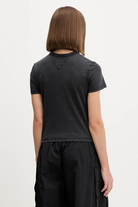 Ρούχα Βαμβακερό μπλουζάκι Tommy Jeans DW0DW21533 μαύρο