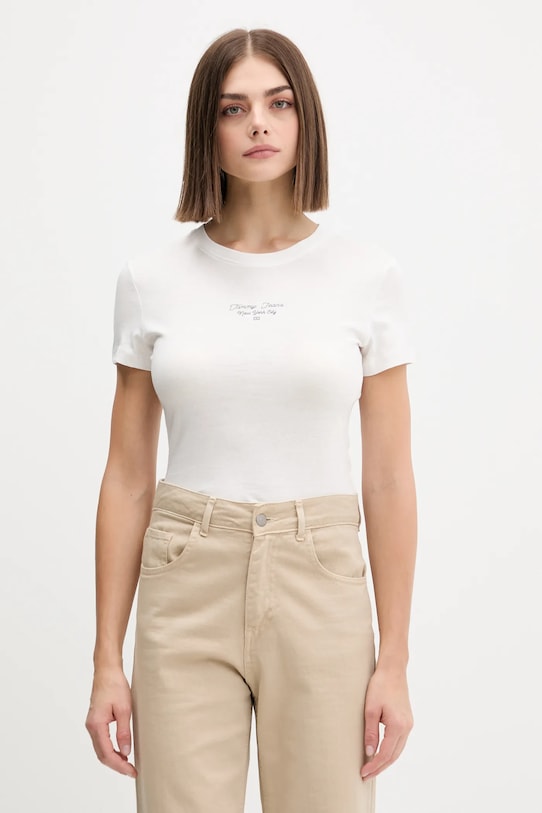 Tommy Jeans t-shirt regular biały DW0DW21542