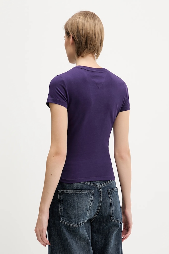 Îmbrăcăminte Tommy Jeans tricou din bumbac DW0DW21550 violet