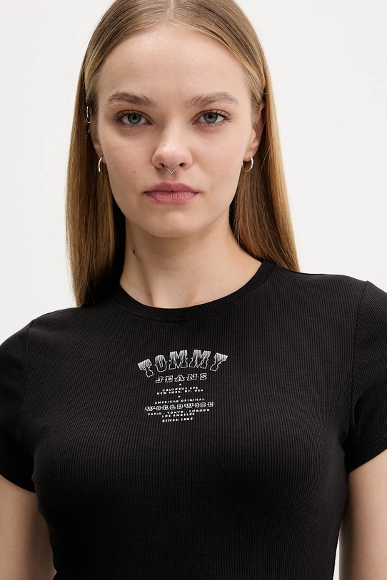 Μπλουζάκι Tommy Jeans μαύρο DW0DW21584