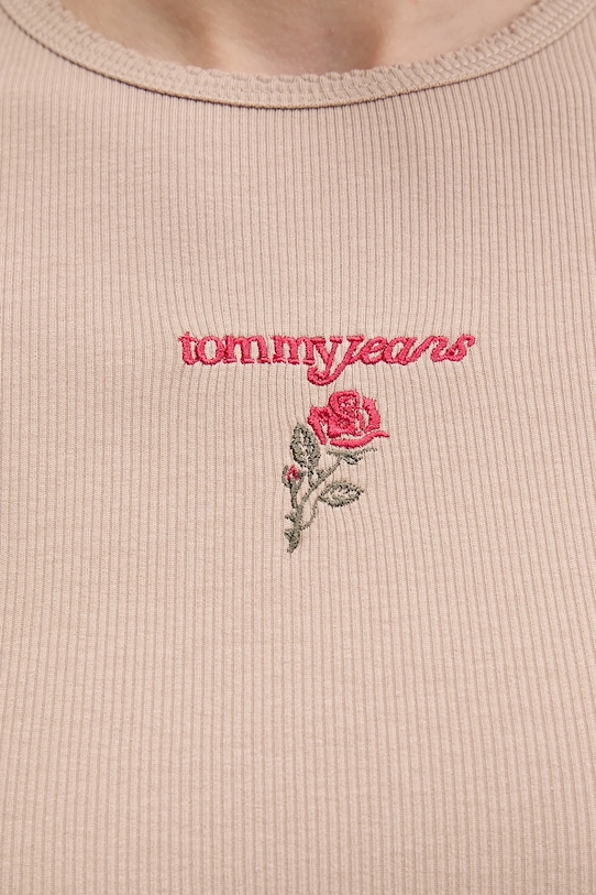 Tričko Tommy Jeans DW0DW21787 béžová