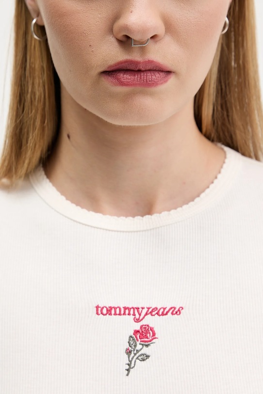 Μπλουζάκι Tommy Jeans DW0DW21787 μπεζ