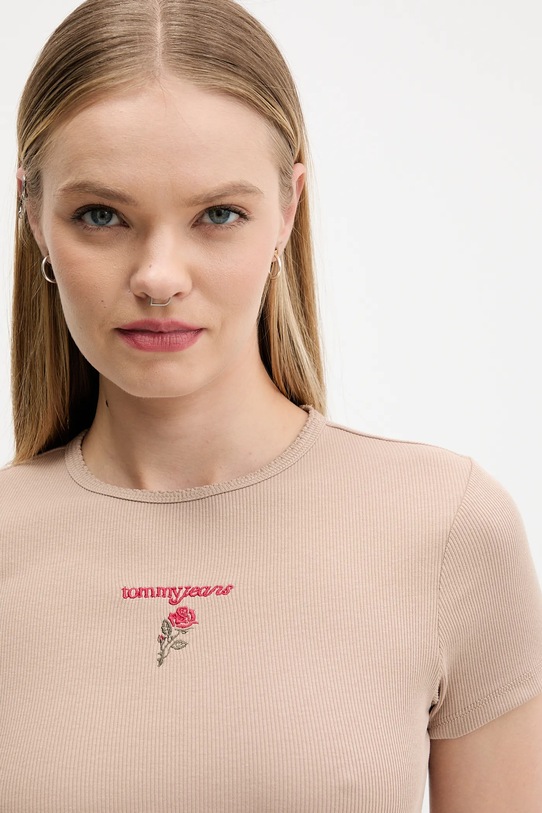 Tommy Jeans t-shirt brązowy DW0DW21787