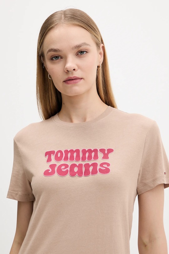 Tommy Jeans t-shirt brązowy DW0DW21956