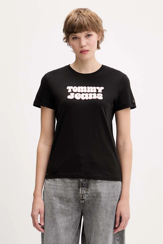 Tommy Jeans tricou print negru DW0DW21956
