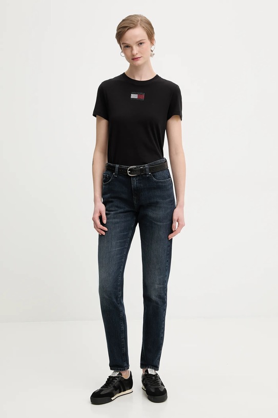 Хлопковая футболка Tommy Jeans DW0DW21965 чёрный NC25