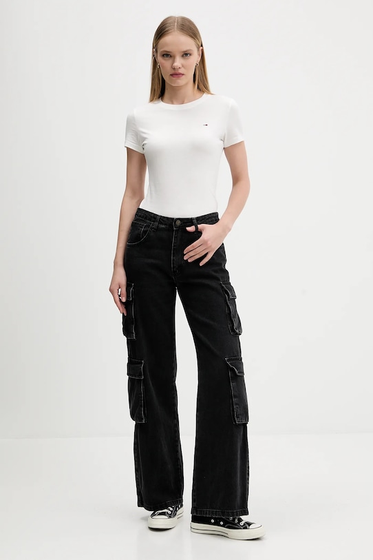 Bavlnené tričko Tommy Jeans 3-pak ružová DW0DW22175