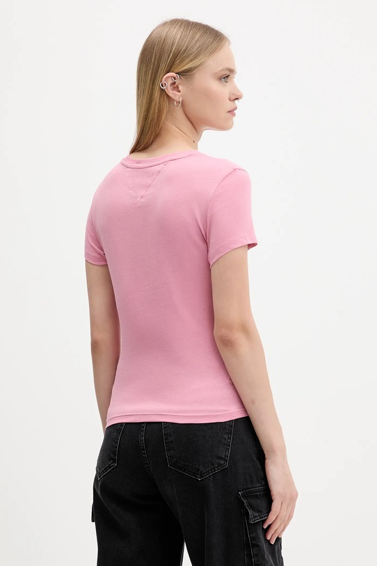 Bavlnené tričko Tommy Jeans 3-pak ružová DW0DW22175