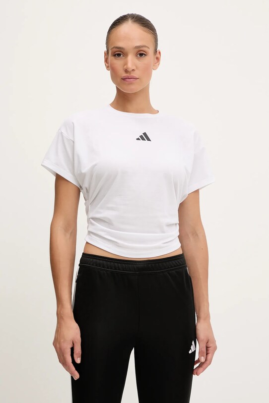 adidas Performance tricou de antrenament POWER print alb JX1194