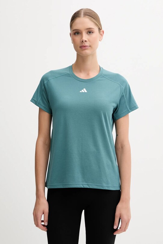 Тениска за трениране adidas Performance WORKOUT ESSENTIALS стандартна тюркоазен JY4571