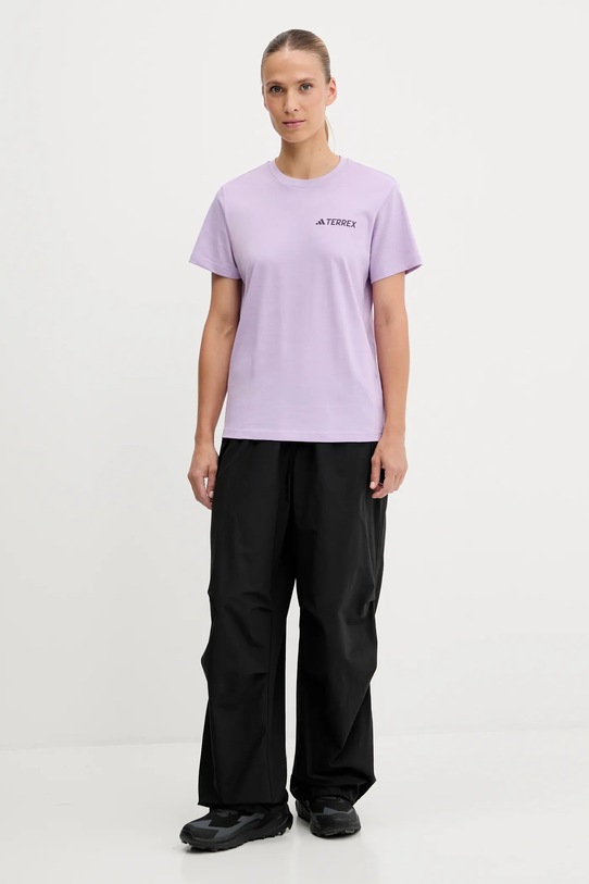 Спортивная футболка adidas TERREX JX3852 фиолетовой AW25
