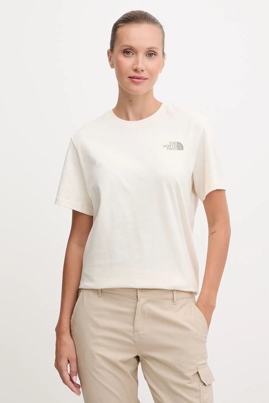 Ρούχα Βαμβακερό μπλουζάκι The North Face NF0A87NKEBE1 μπεζ